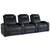 Valencia Theater Seating - Valencia Oslo XL Row of 3 Premium Top Grain Nappa 11000 Leather Home Theater Seating - Black - Angle_Zoom