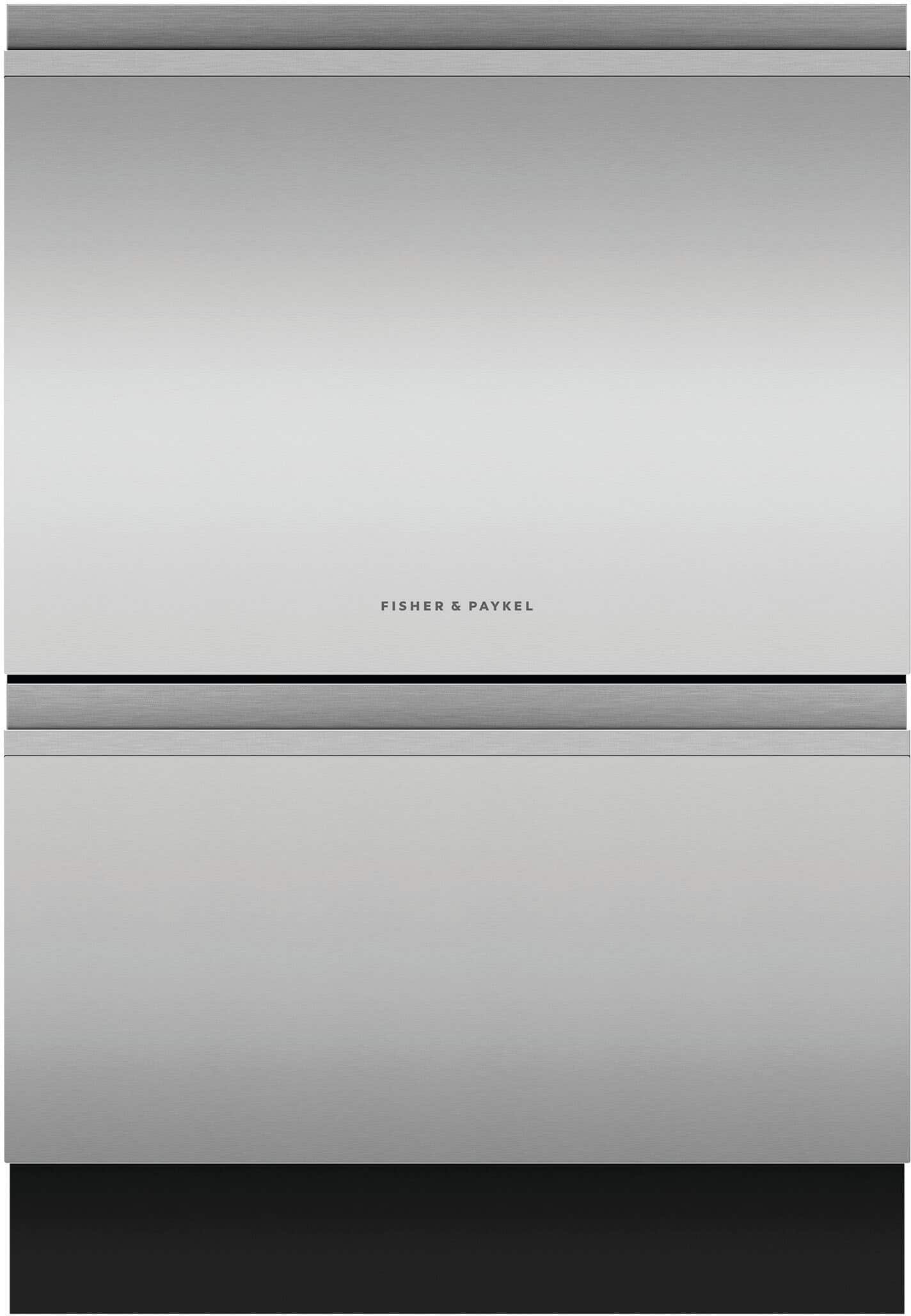 Front. Fisher & Paykel - Top Control Stainless Steel Built-in Double DishDrawer with 44 dBA.