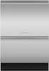 Front. Fisher & Paykel - Top Control Stainless Steel Built-in Double DishDrawer with 44 dBA.