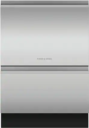 Front. Fisher & Paykel - Top Control Stainless Steel Built-in Double DishDrawer with 44 dBA.