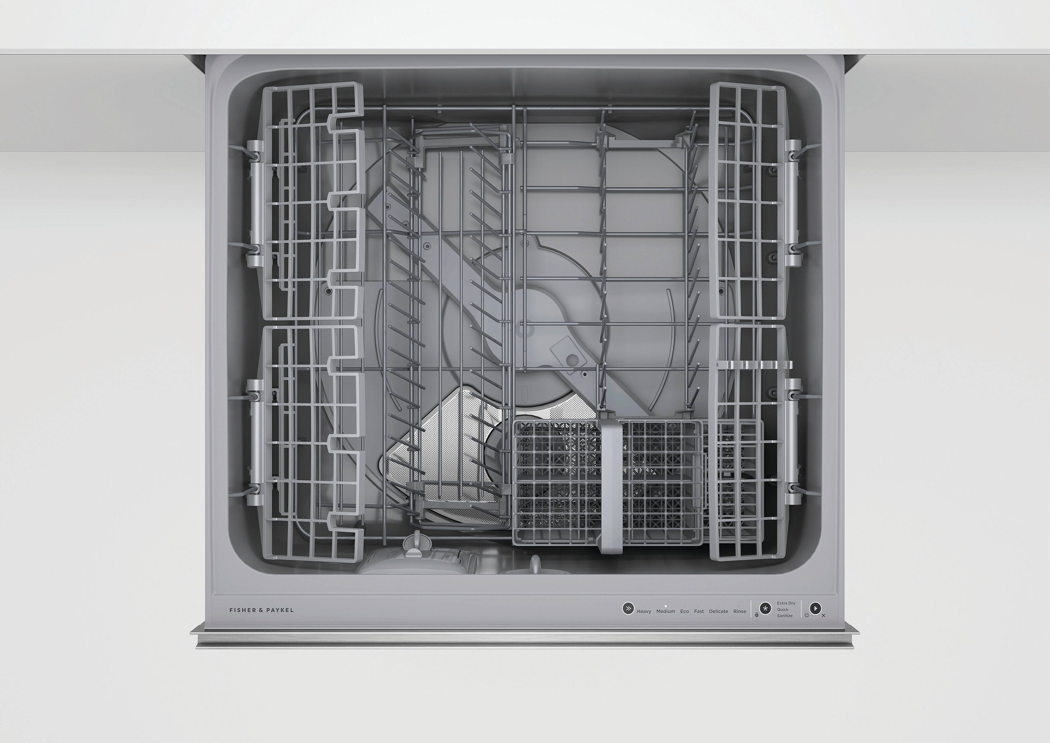 Alt View 11. Fisher & Paykel - Top Control Stainless Steel Built-in Double DishDrawer with 44 dBA.