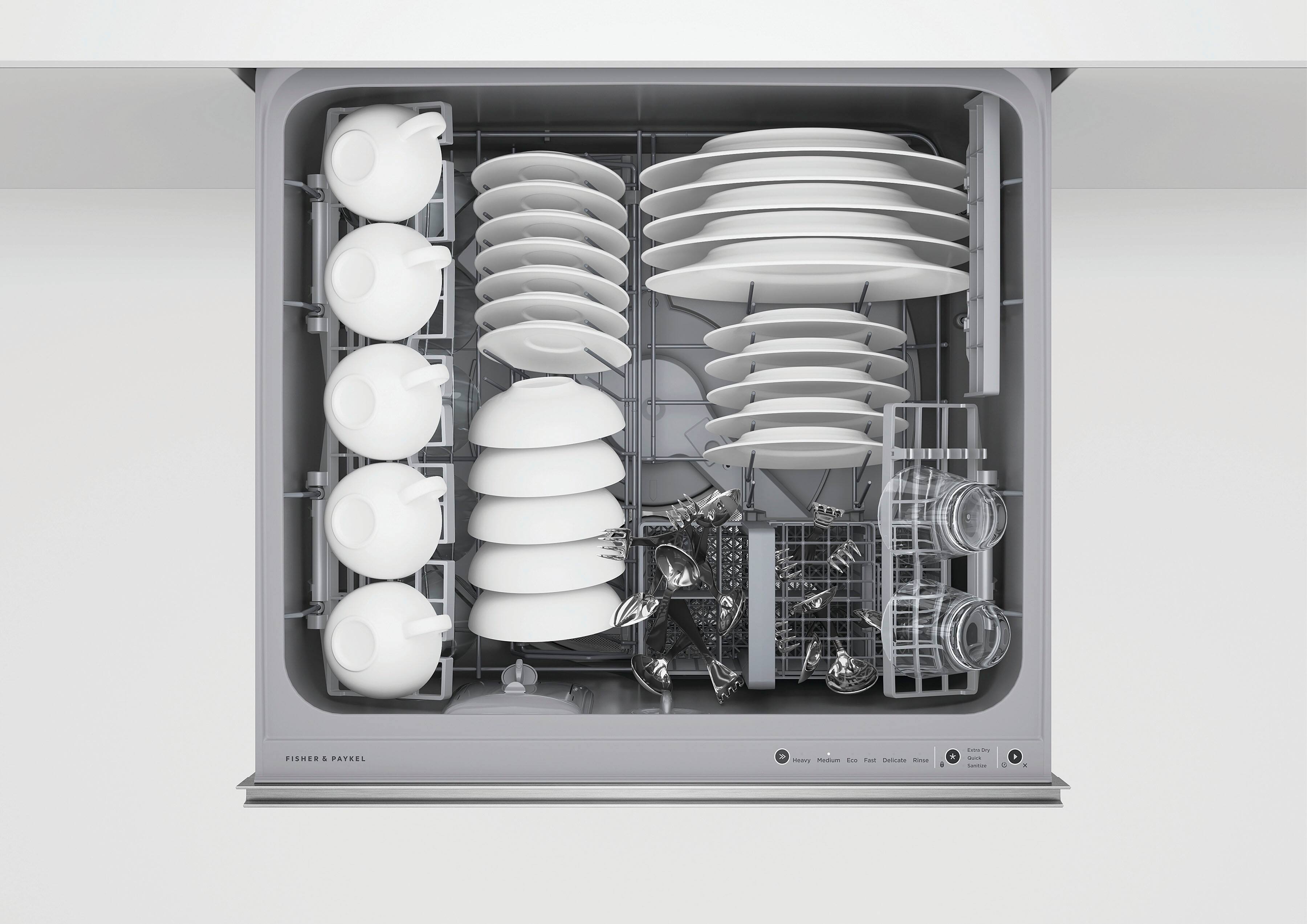 Alt View 12. Fisher & Paykel - Top Control Stainless Steel Built-in Double DishDrawer with 44 dBA.