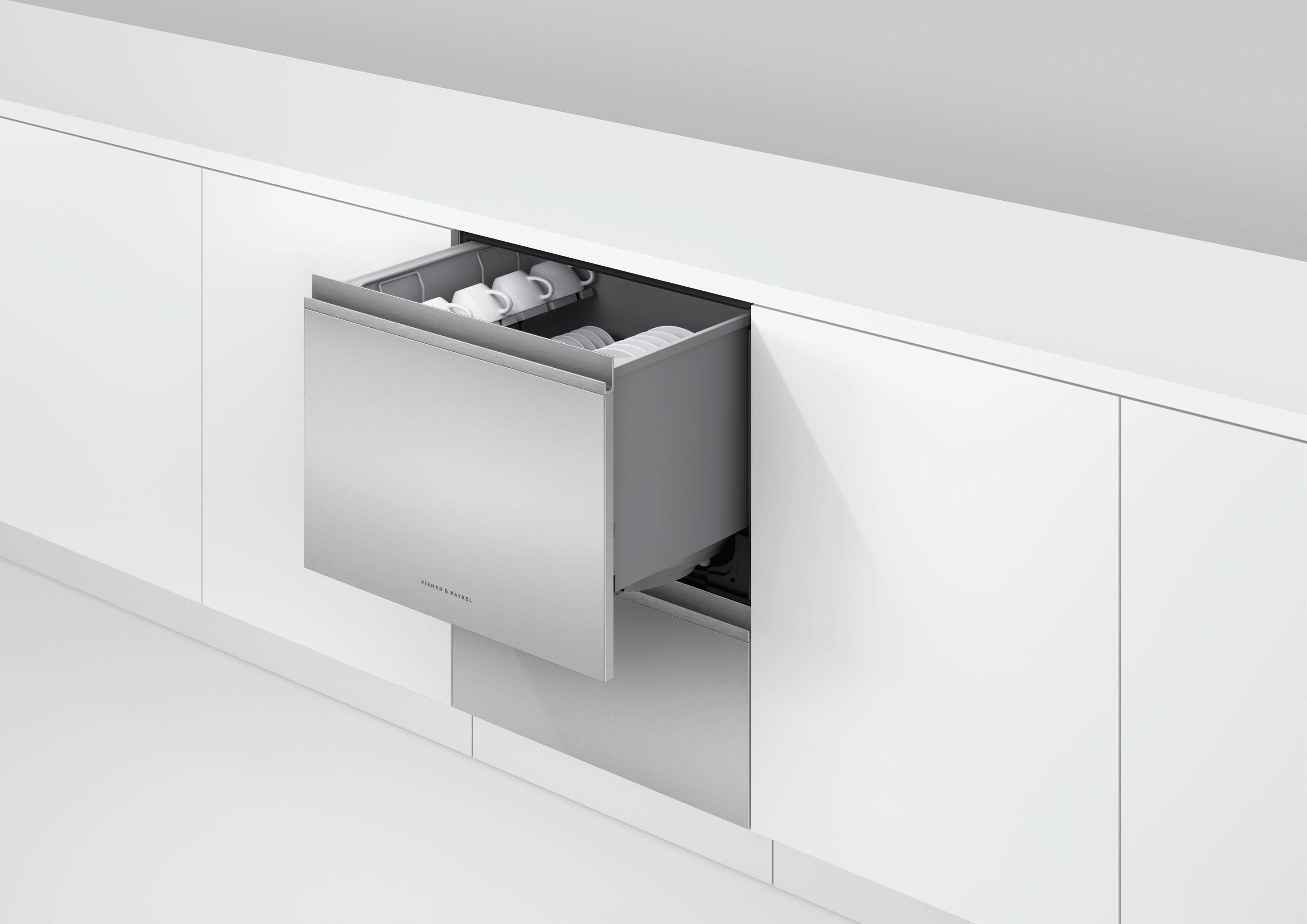Alt View 14. Fisher & Paykel - Top Control Stainless Steel Built-in Double DishDrawer with 44 dBA.
