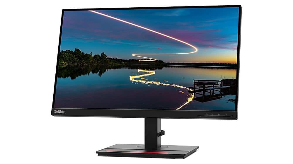 Back. Lenovo - ThinkVision 23.8" IPS LED FHD 60hz Monitor (USB, HDMI) - Raven Black.
