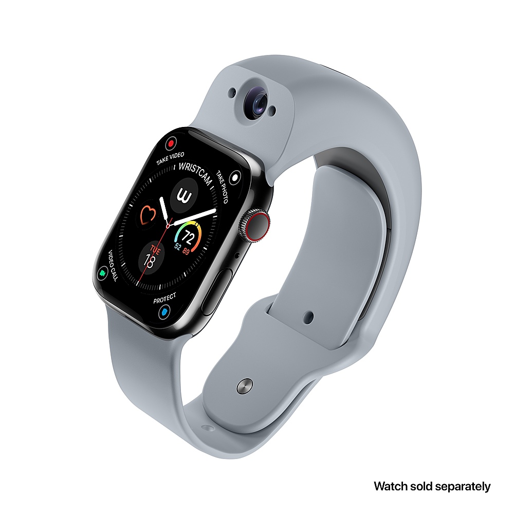 Left View: Wristcam - Camera Band Small/Medium (Fits 38-41mm) for Apple Watch Ultra, Series 9, Series 8 , Series SE - Gray