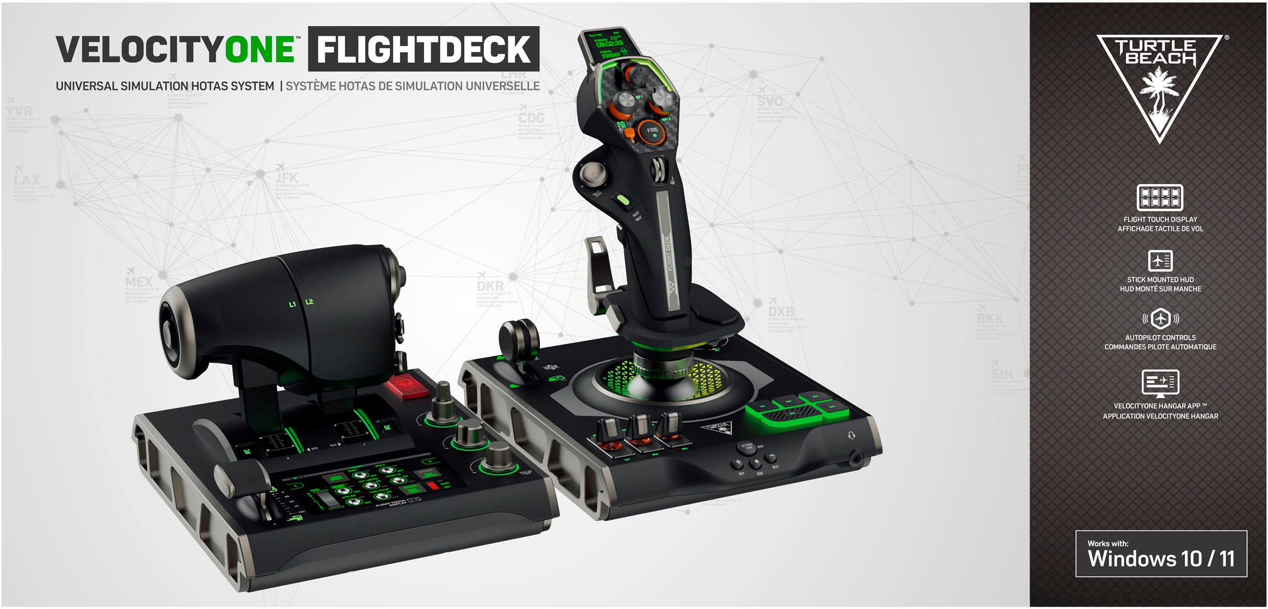Alt View 23. Turtle Beach - Turtle Beach VelocityOne Flightdeck Universal HOTAS Simulation System Joystick & Throttle for Windows 10 & 11 PCs - Black.