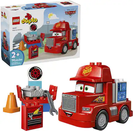 Front. LEGO - DUPLO Disney and Pixar’s Cars Mack at the Race Toddler Toy 10417.