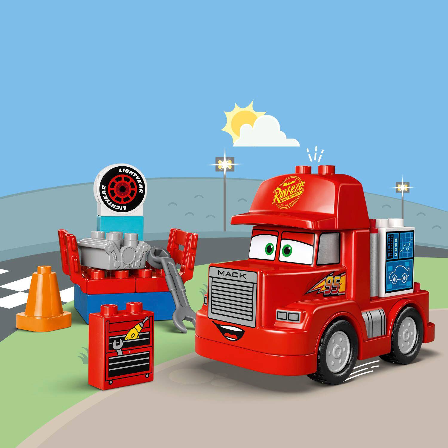 Alt View 11. LEGO - DUPLO Disney and Pixar’s Cars Mack at the Race Toddler Toy 10417.