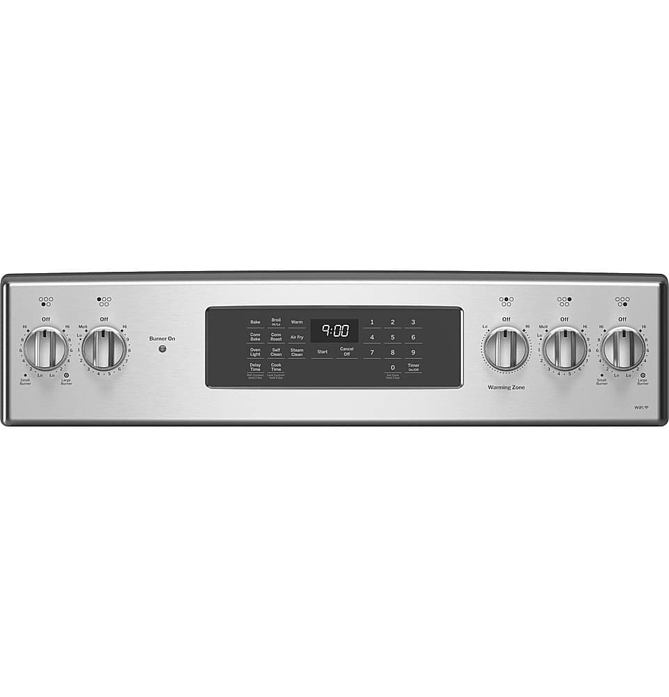 Alt View 11. GE Profile - 30" Smart Free-Standing Electric Convection Range with Self-Clean and Steam Clean with No Preheat Air Fry - Stainless Steel.