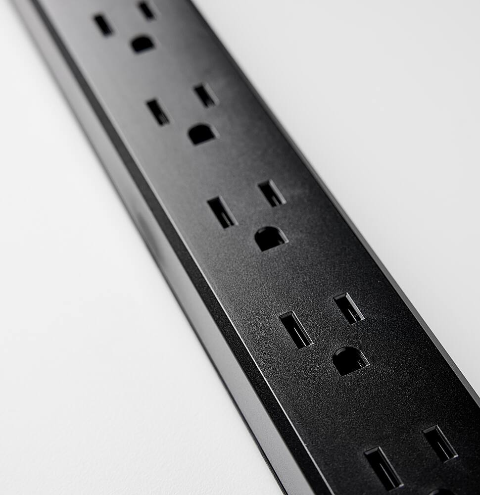 Alt View 11. charg - 6 outlet strip,  1000J  replaceable surge protection - Black.