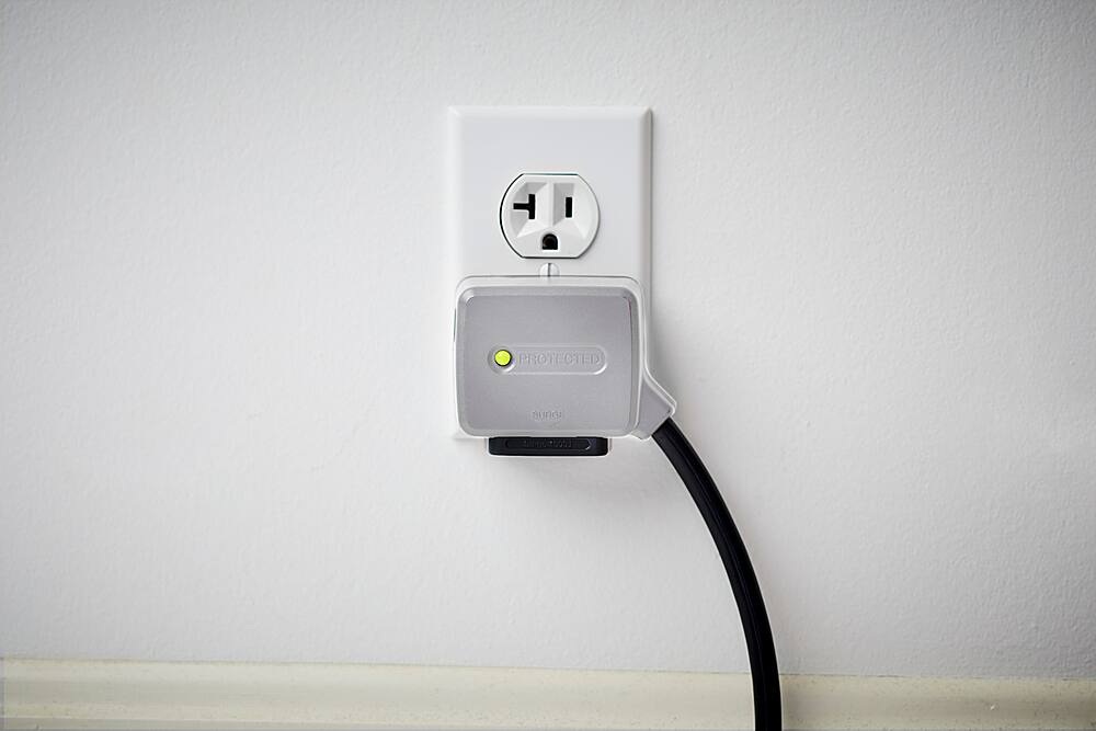 Alt View 12. charg - 6 outlet strip,  1000J  replaceable surge protection - Black.