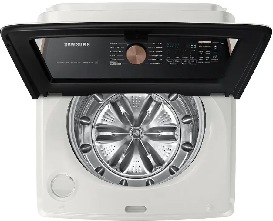 Alt View 16. Samsung - 5.5 Cu. Ft. High-Efficiency Smart Top Load Washer with Auto Dispense System - Ivory.