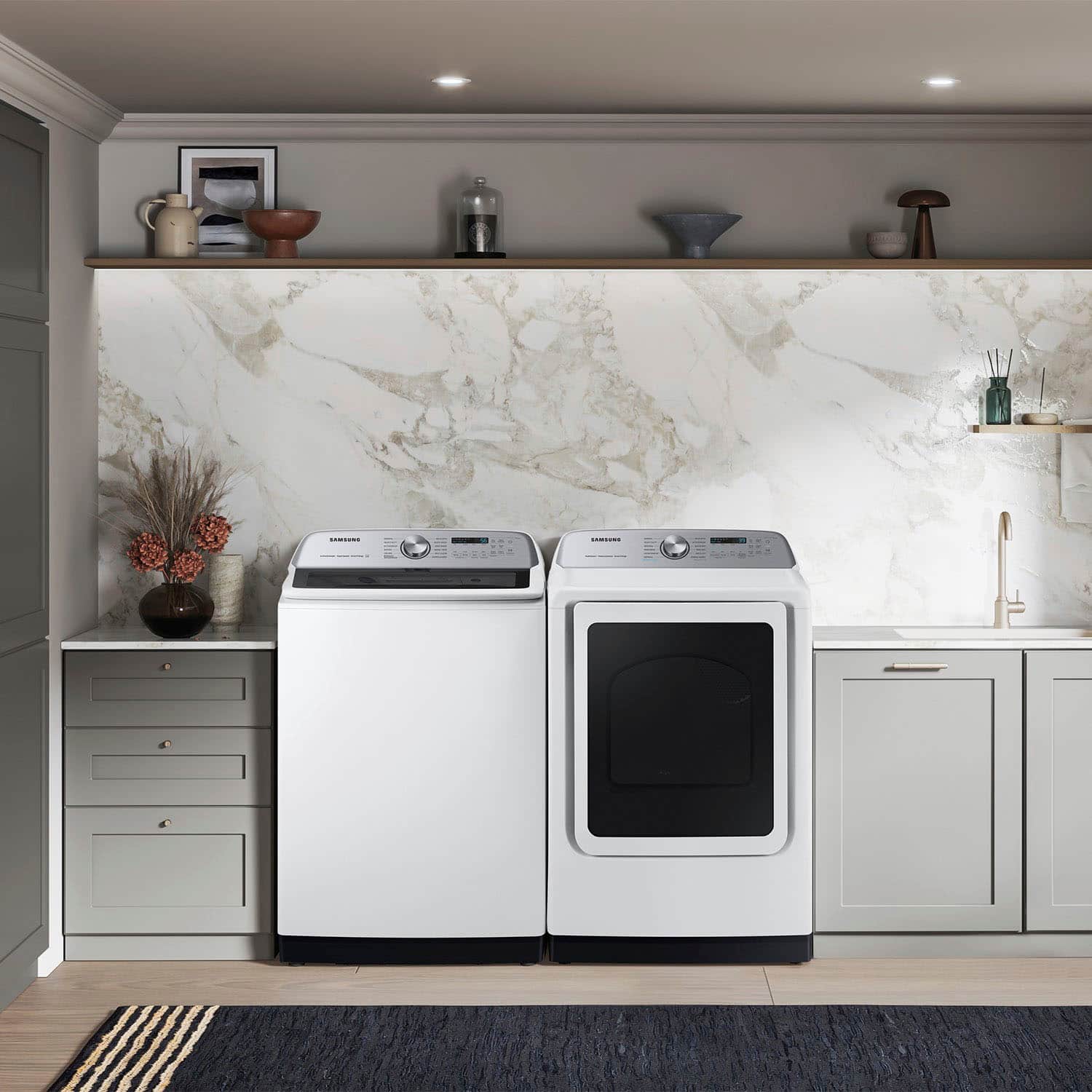 Alt View 12. Samsung - 5.2 Cu. Ft. High-Efficiency Smart Top Load Washer with Super Speed Wash - White.