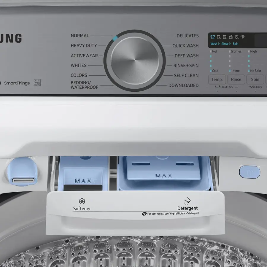 Alt View 20. Samsung - 5.2 Cu. Ft. High-Efficiency Smart Top Load Washer with Super Speed Wash - White.