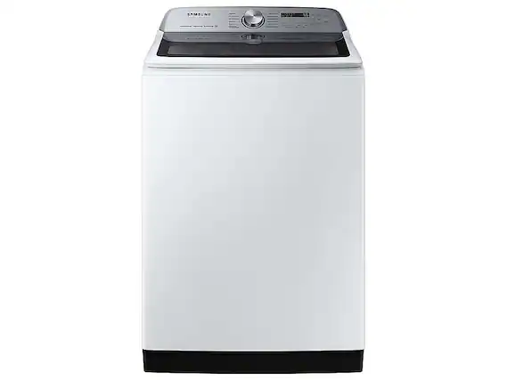 Front. Samsung - 5.1 Cu. Ft. High-Efficiency Smart Top Load Washer with ActiveWave Agitator - White.