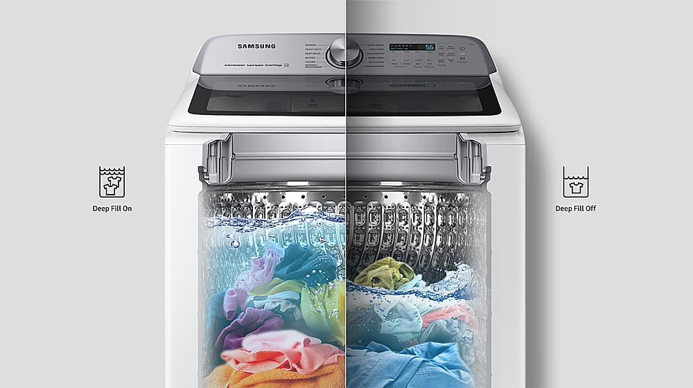 Top_Load_Washers: SAMSUNG - 100% - Deep Fill On Deep Fill Off