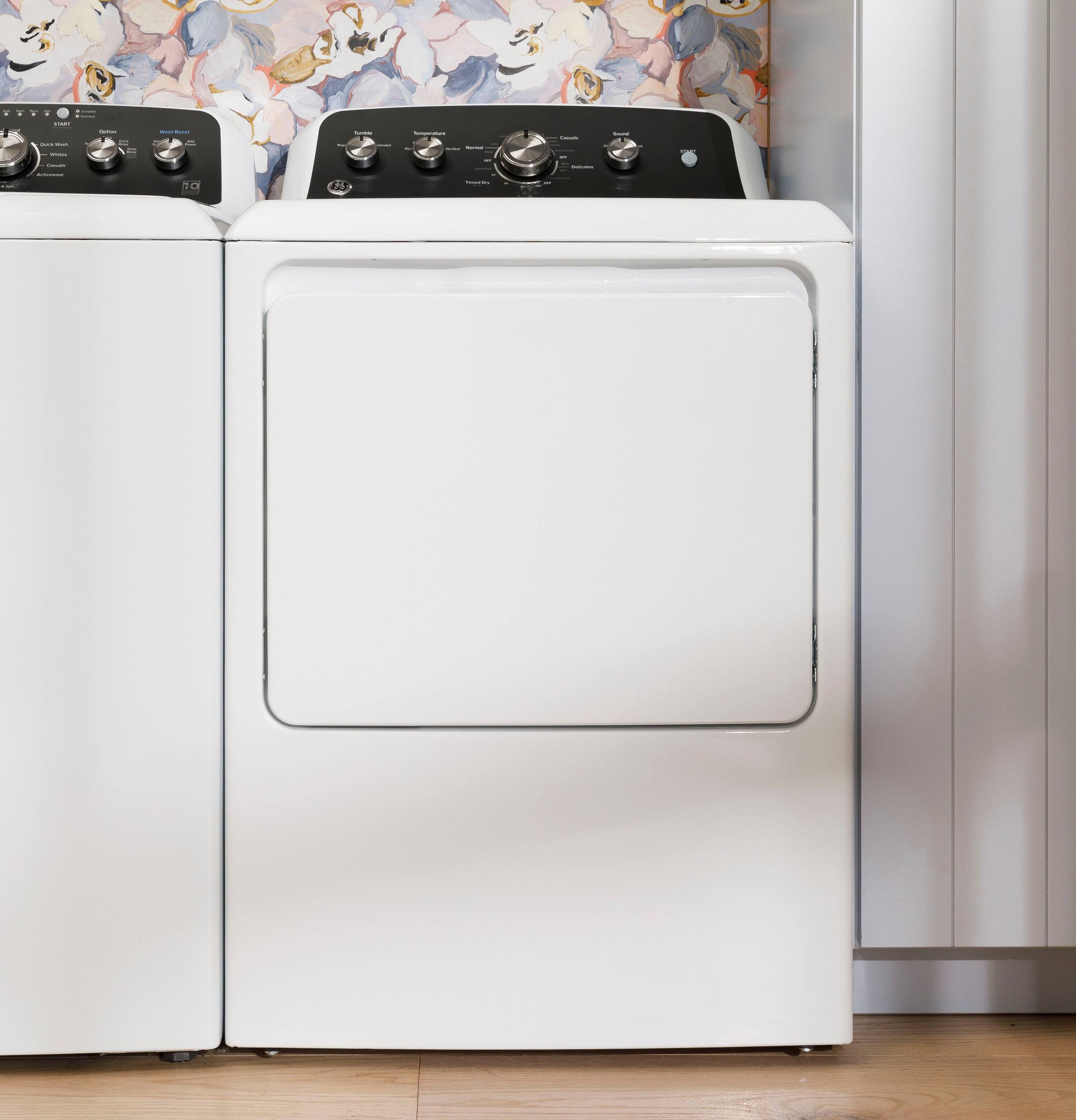 Alt View 16. GE - 7.2 Cu. Ft. Electric Dryer with Long Venting up to 120 Ft. - White with Silver Matte.