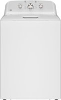 GE - 4.3 Cu. Ft. High-Efficiency Top Load Washer with Cold Plus - White with Silver Matte - Front_Zoom