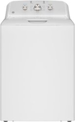 GE - 4.3 Cu. Ft. High-Efficiency Top Load Washer with Cold Plus - White with Silver Matte - Front_Zoom