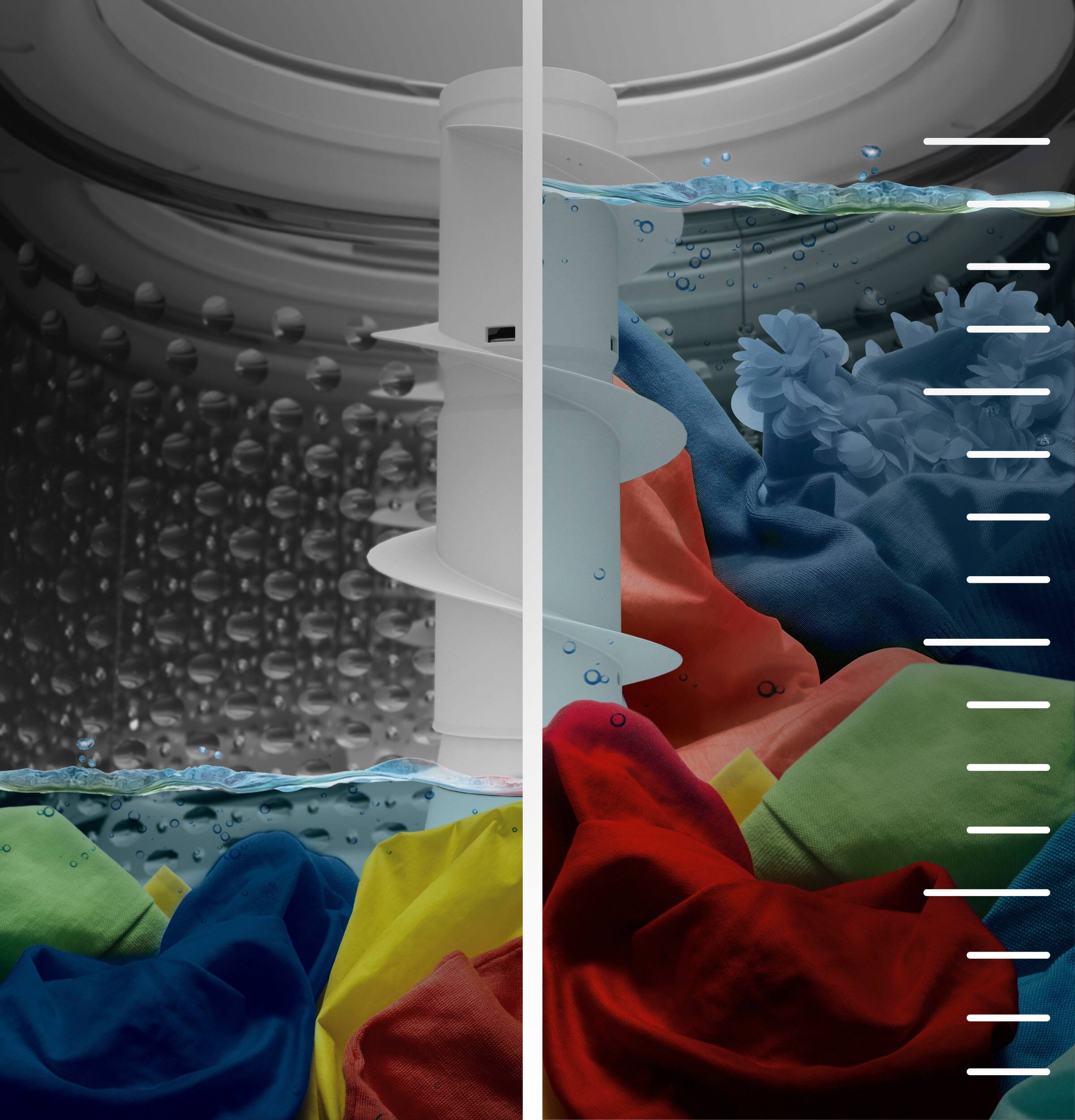 Alt View 15. GE - 4.3 Cu. Ft. High-Efficiency Top Load Washer with Cold Plus - White with Silver Matte.