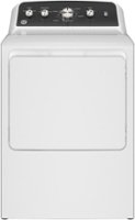 GE - 7.2 Cu. Ft. Electric Dryer with Long Venting up to 120 Ft. - White with Matte Black - Front_Zoom