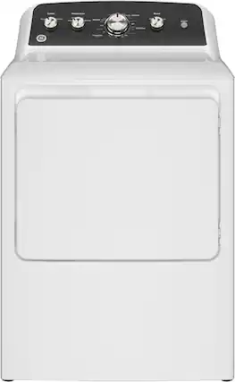Front. GE - 7.2 Cu. Ft. Electric Dryer with Long Venting up to 120 Ft. - White with Matte Black.