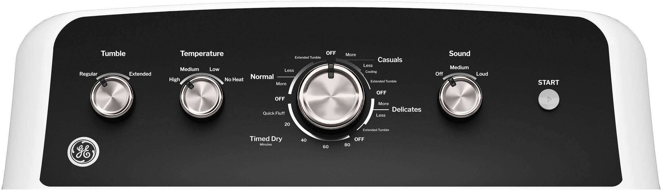 Alt View 11. GE - 7.2 Cu. Ft. Electric Dryer with Long Venting up to 120 Ft. - White with Matte Black.