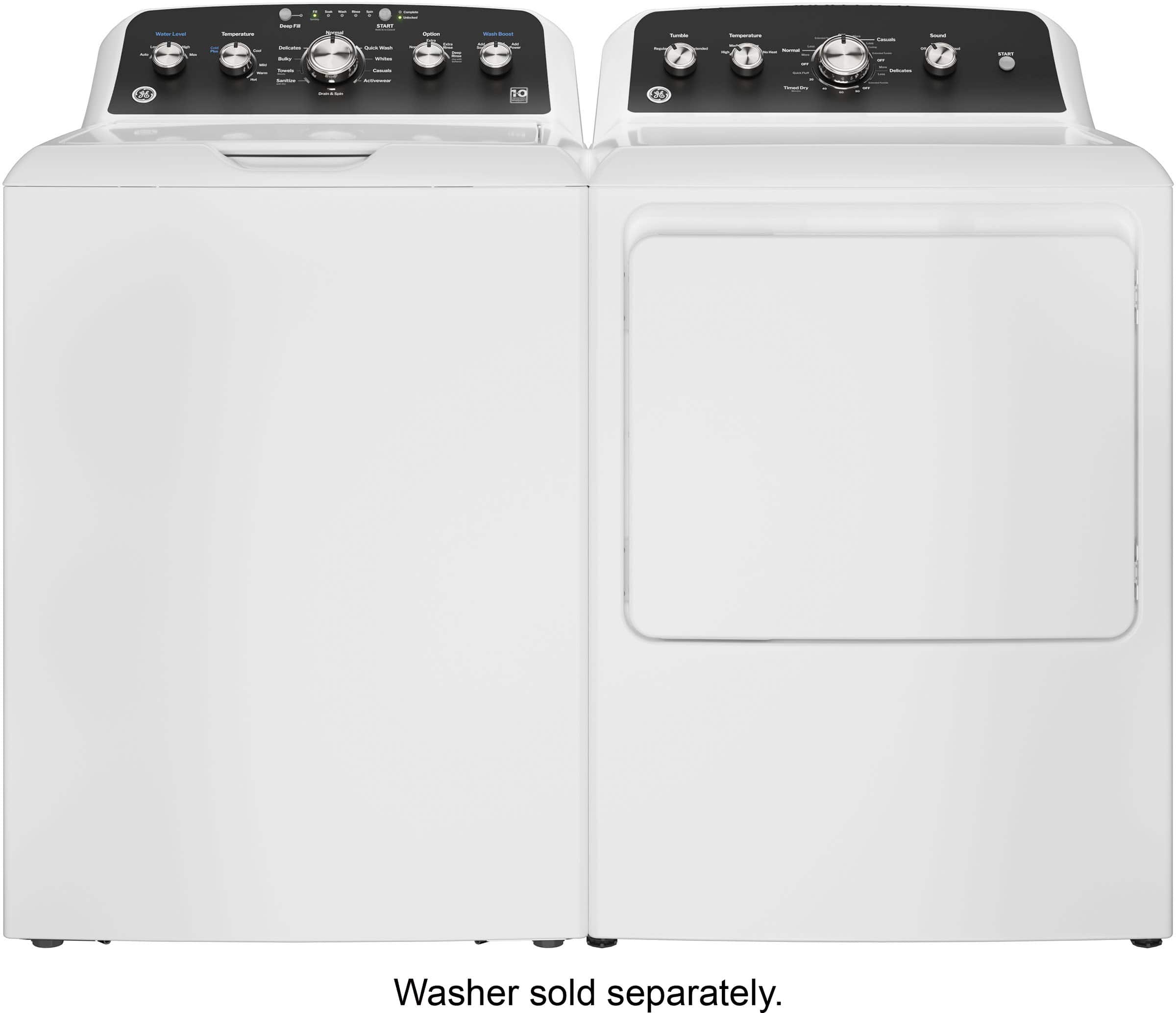 Alt View 12. GE - 7.2 Cu. Ft. Electric Dryer with Long Venting up to 120 Ft. - White with Matte Black.