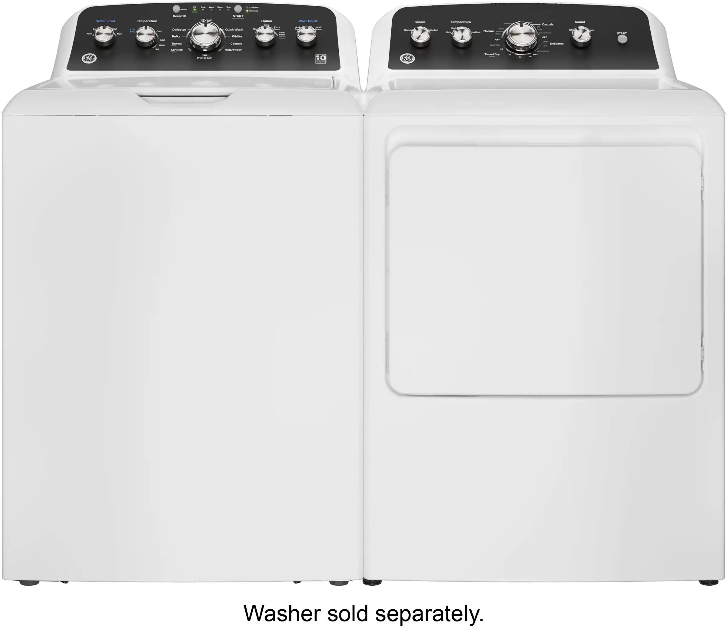 Alt View 12. GE - 7.2 Cu. Ft. Electric Dryer with Long Venting up to 120 Ft. - White with Matte Black.