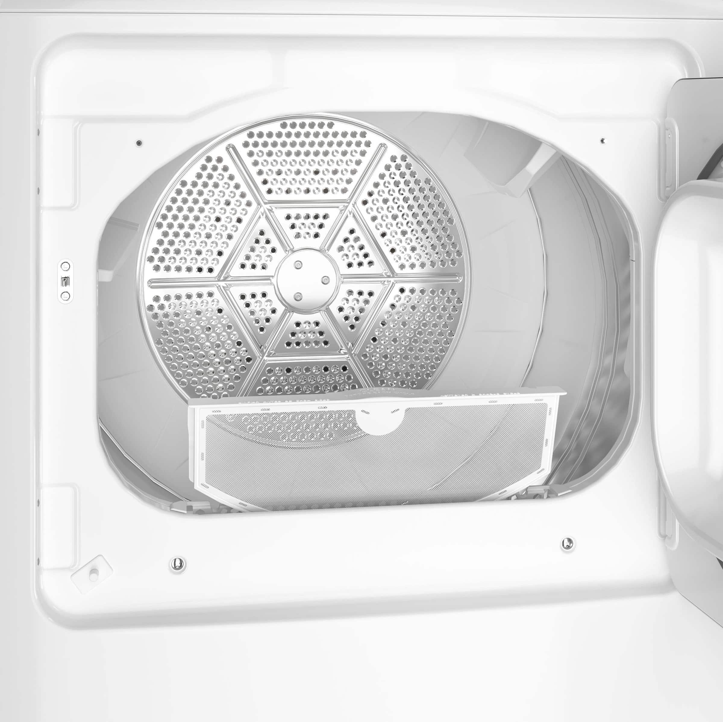 Alt View 13. GE - 7.2 Cu. Ft. Electric Dryer with Long Venting up to 120 Ft. - White with Matte Black.