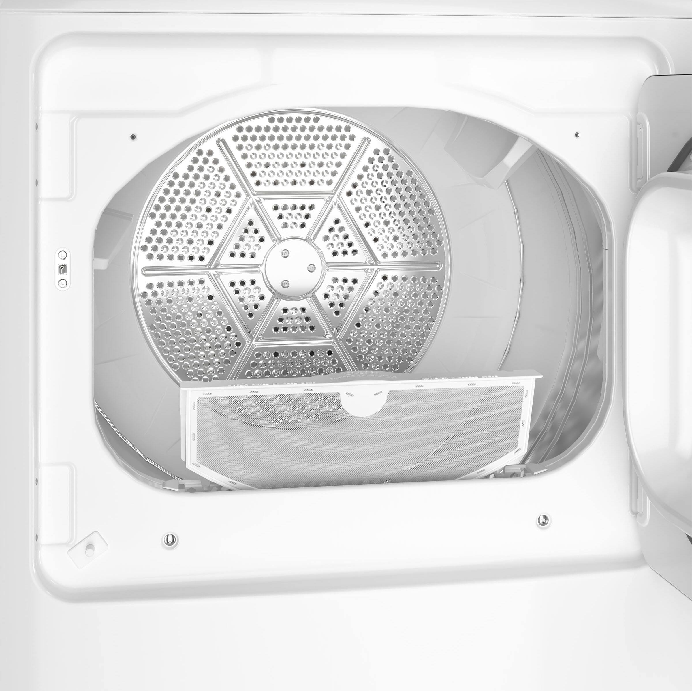 Alt View 13. GE - 7.2 Cu. Ft. Electric Dryer with Long Venting up to 120 Ft. - White with Matte Black.