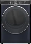 Front. GE Profile - 7.8 Cu. Ft. Stackable Smart Electric Dryer with Steam and Sanitize Cycle - Sapphire Blue.