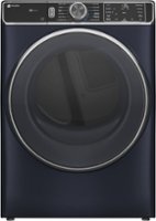 GE Profile - 7.8 Cu. Ft. Stackable Smart Electric Dryer with Steam and Sanitize Cycle - Sapphire Blue - Front_Zoom
