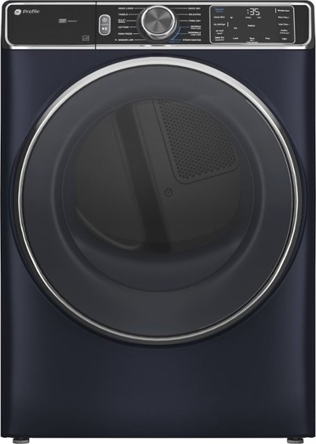 Front. GE Profile - 7.8 Cu. Ft. Stackable Smart Electric Dryer with Steam and Sanitize Cycle - Sapphire Blue.