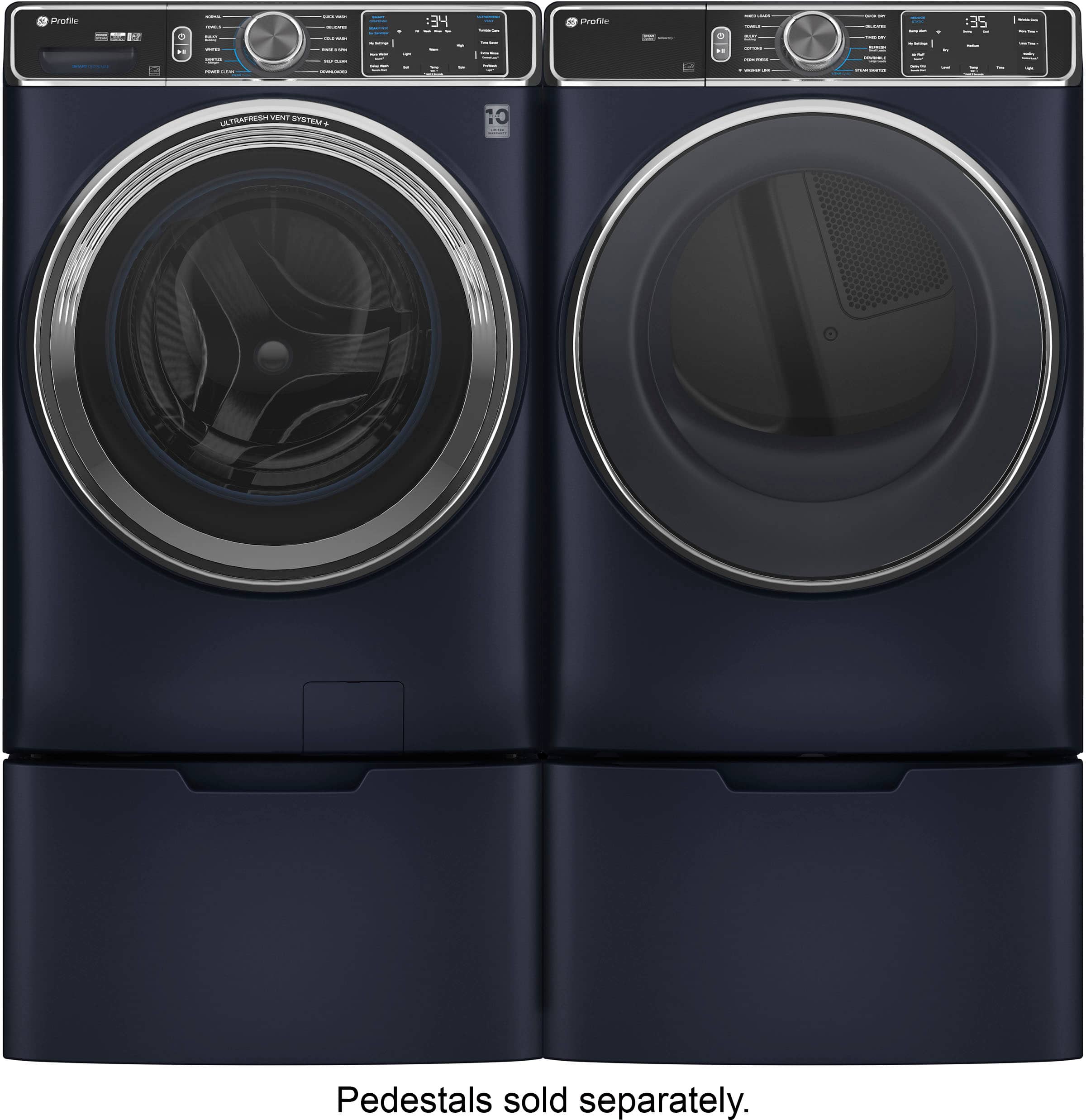 Alt View 18. GE Profile - 7.8 Cu. Ft. Stackable Smart Electric Dryer with Steam and Sanitize Cycle - Sapphire Blue.