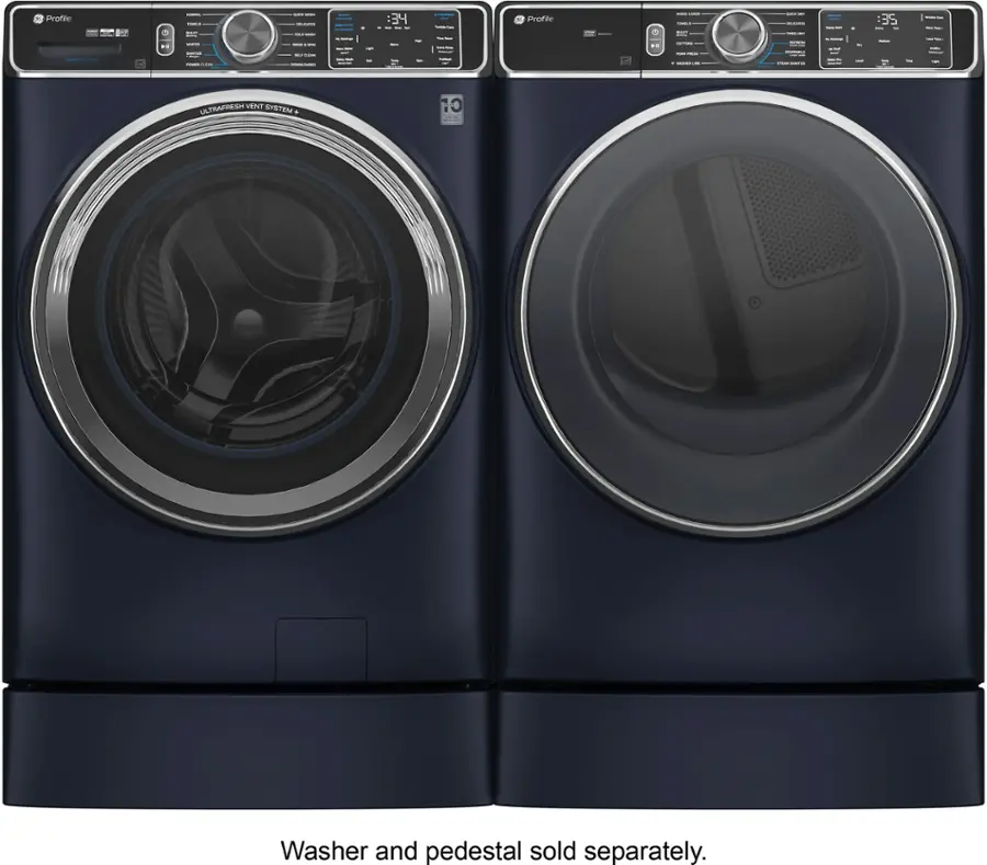 Alt View 22. GE Profile - 7.8 Cu. Ft. Stackable Smart Electric Dryer with Steam and Sanitize Cycle - Sapphire Blue.
