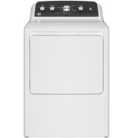 GE - 7.2 Cu. Ft. Electric Dryer with Spanish Control Panel - White with Matte Black - Front_Zoom