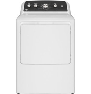 GE - 7.2 Cu. Ft. Electric Dryer with Spanish Control Panel - White with Matte Black
