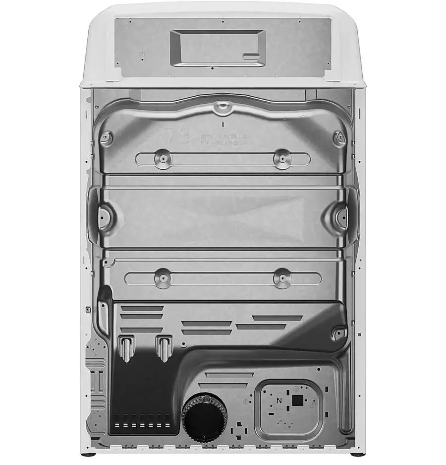 Alt View 20. GE - 7.2 Cu. Ft. Electric Dryer with Spanish Control Panel - White with Matte Black.