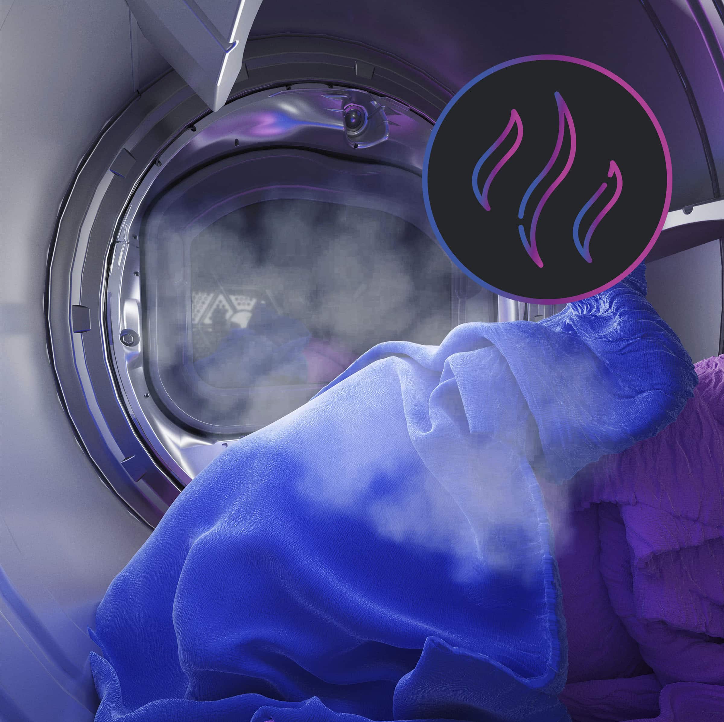 Alt View 14. GE Profile - 7.8 Cu. Ft. Stackable Smart Electric Dryer with Steam and Washer Link - Sapphire Blue.