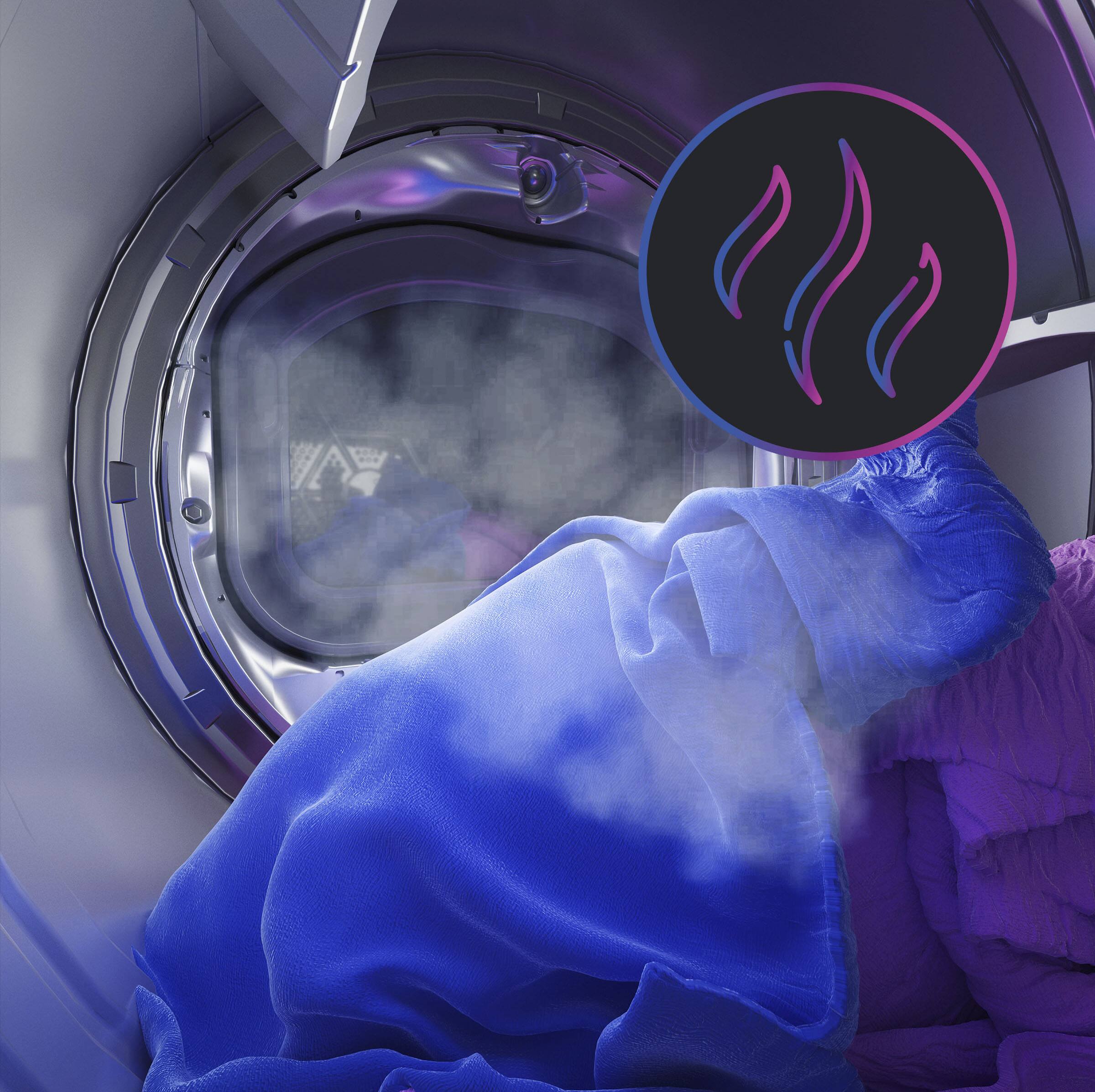 Alt View 14. GE Profile - 7.8 Cu. Ft. Stackable Smart Electric Dryer with Steam and Washer Link - Sapphire Blue.