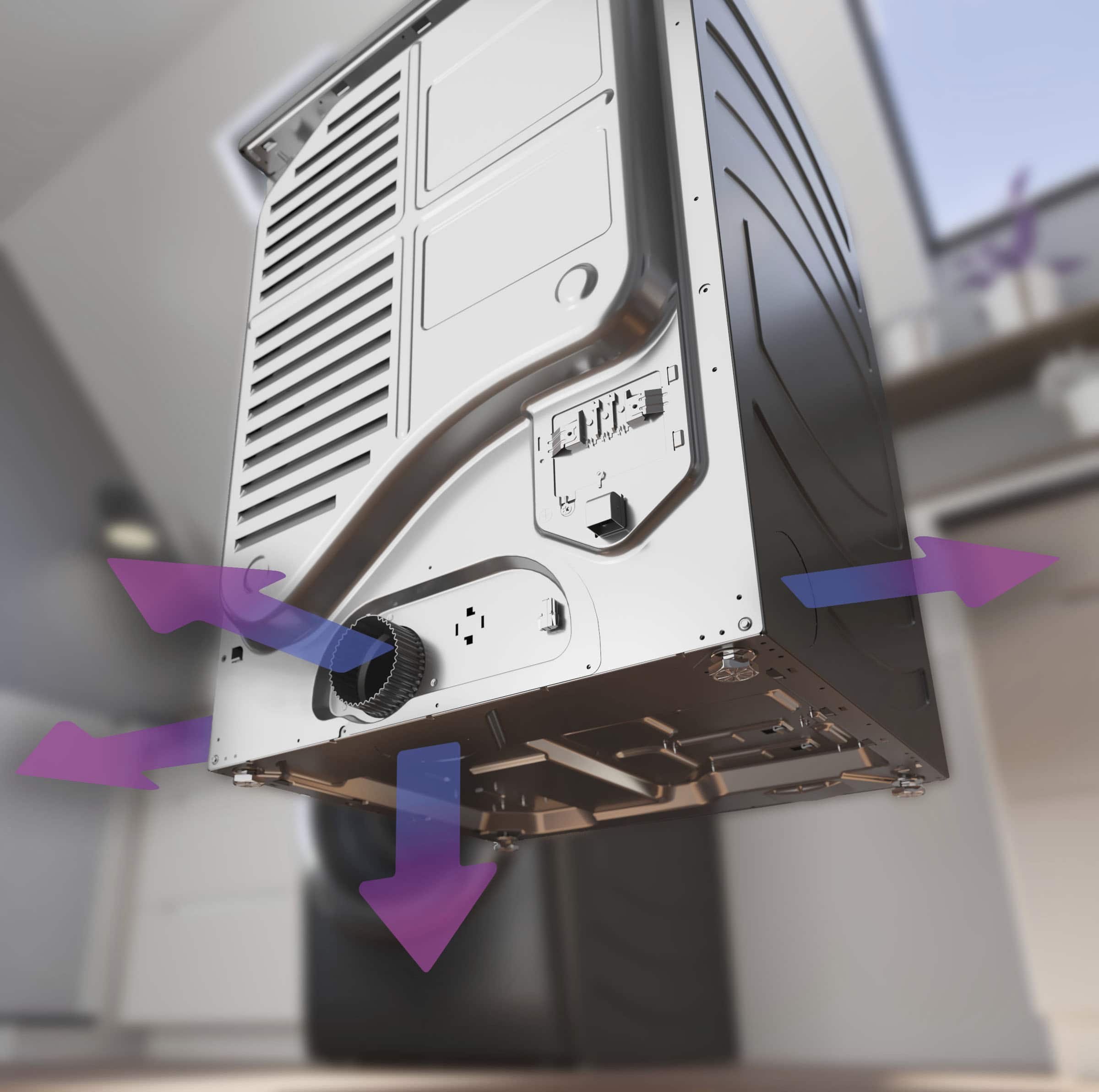 Alt View 15. GE Profile - 7.8 Cu. Ft. Stackable Smart Electric Dryer with Steam and Washer Link - Sapphire Blue.