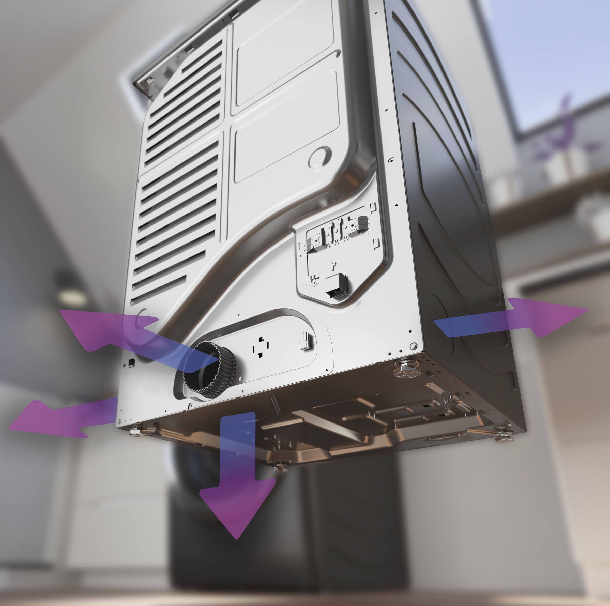 Alt View 15. GE Profile - 7.8 Cu. Ft. Stackable Smart Electric Dryer with Steam and Washer Link - Sapphire Blue.