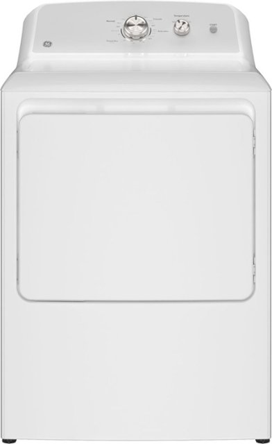 Front Zoom. GE - 7.2 Cu. Ft. Gas Dryer with Long Venting up to 120 Ft. - White with Silver Matte.