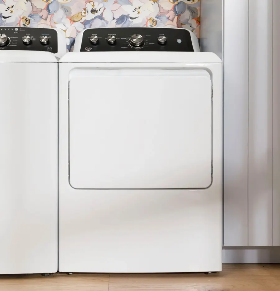 Alt View 16. GE - 7.2 Cu. Ft. Gas Dryer with Long Venting up to 120 Ft. - White with Silver Matte.