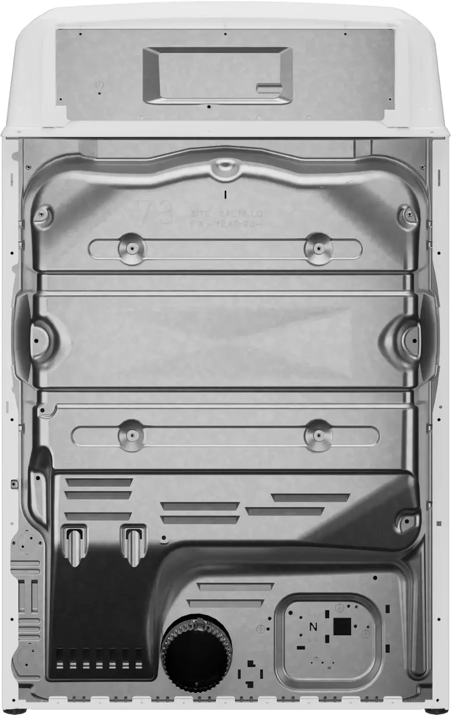 Alt View 18. GE - 7.2 Cu. Ft. Gas Dryer with Long Venting up to 120 Ft. - White with Silver Matte.
