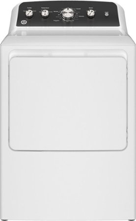 GE - 7.2 Cu. Ft. Gas Dryer with Auto Dry - White with Matte Black