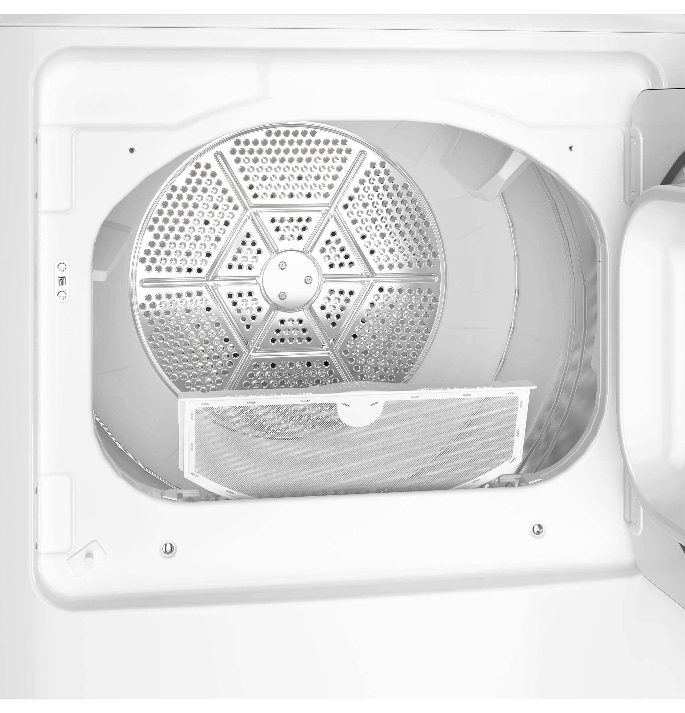 Alt View 13. GE - 7.2 Cu. Ft. Gas Dryer with Auto Dry - White with Matte Black.