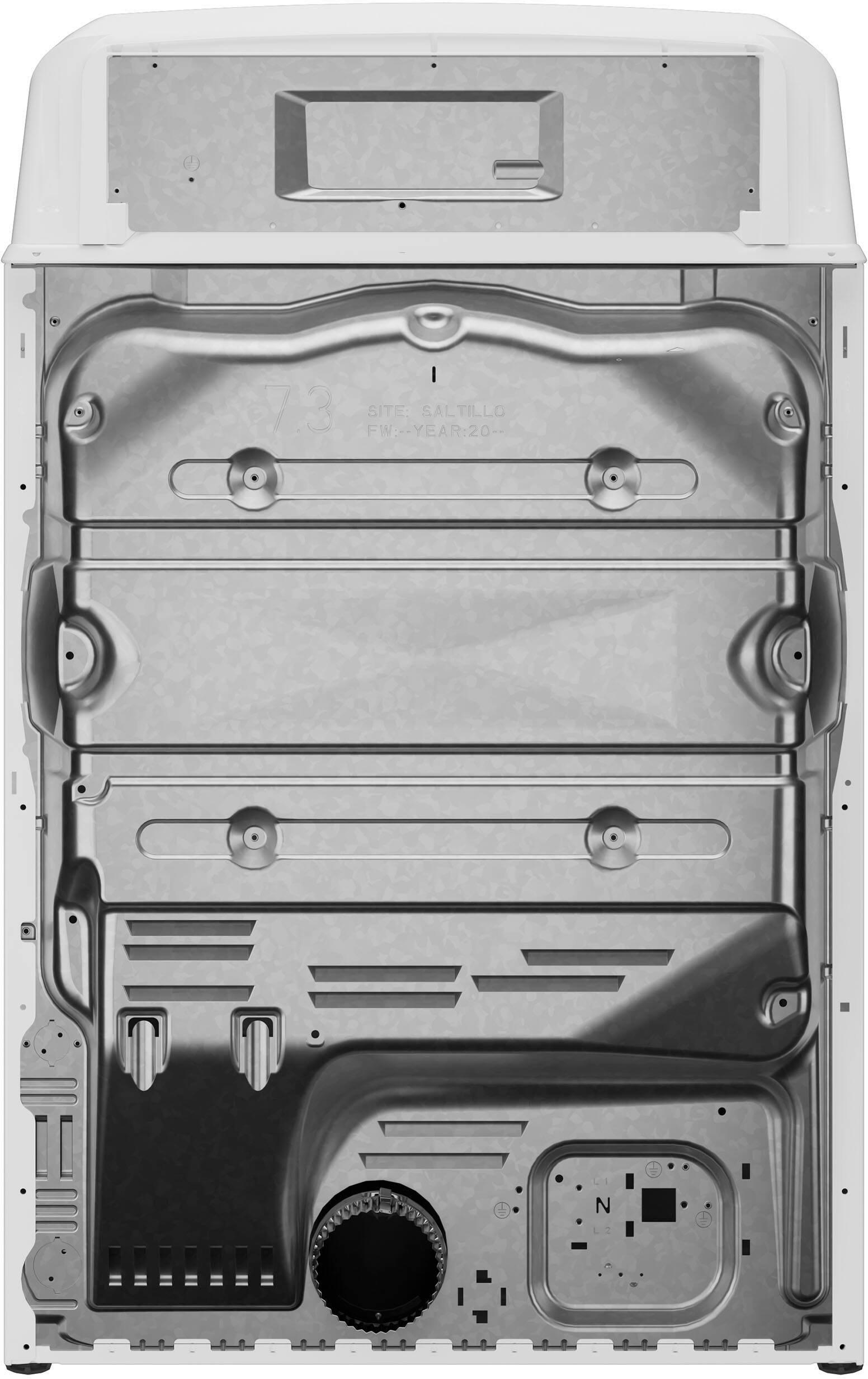 Alt View 19. GE - 7.2 Cu. Ft. Gas Dryer with Auto Dry - White with Matte Black.