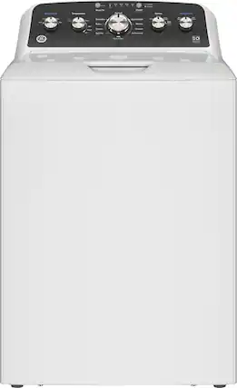 Front. GE - 4.5 Cu. Ft. High-Efficiency Top Load Washer with Wash Boost - White with Matte Black.
